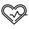 Heart analysis icon, outline style
