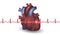 Heart anatomy and cardiogram on a white background