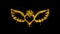 Heart with Angle Wings Shape Typography Written with Golden Particles Sparks Fireworks