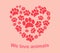 Heart animal\'s footprints Print we love animals