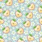 Heart of apples, Apple flowers,polka dot.Seamless