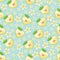 Heart of apples and Apple flowers in seamless patt