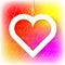 Heart applique on colorful bright background