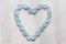 Heart from aquamarine. Blue heart from natural aquamarine. Romance, Valentine, Love. Copy space for your text