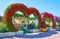 The heart arches in Miracle Garden, on March 5, 2020 in Dubai, UAE