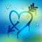 Heart and arrow drawn on a window over blurred background and water rain drops, vector realistic illustration, fall in love and
