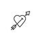 Heart with arrow line icon