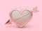 Heart and arrow love valentine concept 3d render pink background