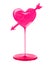 Heart with an arrow made of pink nail polish