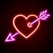 Heart with arrow neon sign