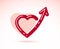 Heart with arrow up vector simple icon or logo design isolated, feeling high concept, emotions and feelings, dating sites,