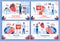 Heart Attack Cardiovascular Diseases Banner Set