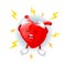 Heart attack character design. Human heart symbol.