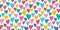 Heart background pattern banner. Vector seamless repeat border of hand drawn textured colourful love hearts.