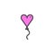 Heart balloon filled outline icon