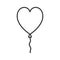 Heart Balloon Outline Flat Icon on White