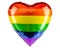 Heart Balloon. Rainbow color helium balloon. Rainbow flag symbol of love gays and lesbians LGBT, LGBTQ