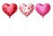 Heart balloon set vector design. Heart pattern balloons for valentine`s celebrations