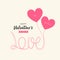 Heart balloons love message happy valentine`s day concept design