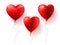 Heart balloons vector element set. Red hearts balloon for valentines elements flying and floating isolated.