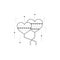 Heart baloons line icon