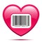 Heart with bar code label