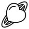 Heart barrette icon, outline style