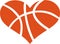 Heart with Basketball Pattern