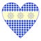 Heart Bavarian Style in dark blue and alpine pattern and edelweiss