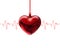 Heart beat of a Cardiac Frequency on white background