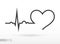 Heart beat. Cardiogram. Cardiac cycle. Medical icon.