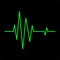 Heart beat ekg line, EKG Monitor. Green line shows the heart beat. on black background