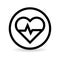 Heart beat icon black and white