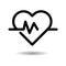 Heart beat icon black and white