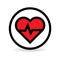 Heart beat icon red on white