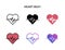 Heart Beat icons set with different styles.