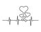 Heart beat line, heart pulse, vector