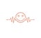 heart beat pulse line graphic with an in love emoticon vector illustration