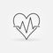 Heart beat vector minimal icon. Heartbeat sign