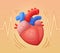 Heart beating. Cartoon vector illustration