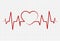 Heart beats, cardiogram.Pulse of life line forming heart shape. Medical design.Healthcaremedical background with cardiogram.vector