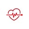 Heart beats with pulse line vector illustration. Heartbeat vector icon symbol