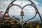 Heart Bell at Kachi Kachi Ropeway view point in Kawaguchiko, Japan.