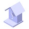 Heart bird house icon, isometric style