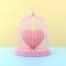 Heart in the birdcage. 3D rendering