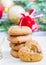 Heart biscuit with christmas decoration