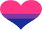 Heart with bisexual pride flag