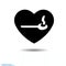 Heart black icon, Love symbol. A spoon of hot food ans steam in heart. Valentines day sign, emblem, Flat style for web logo