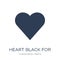 Heart black for valentines icon. Trendy flat vector Heart black