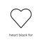 Heart black for valentines icon. Trendy modern flat linear vecto